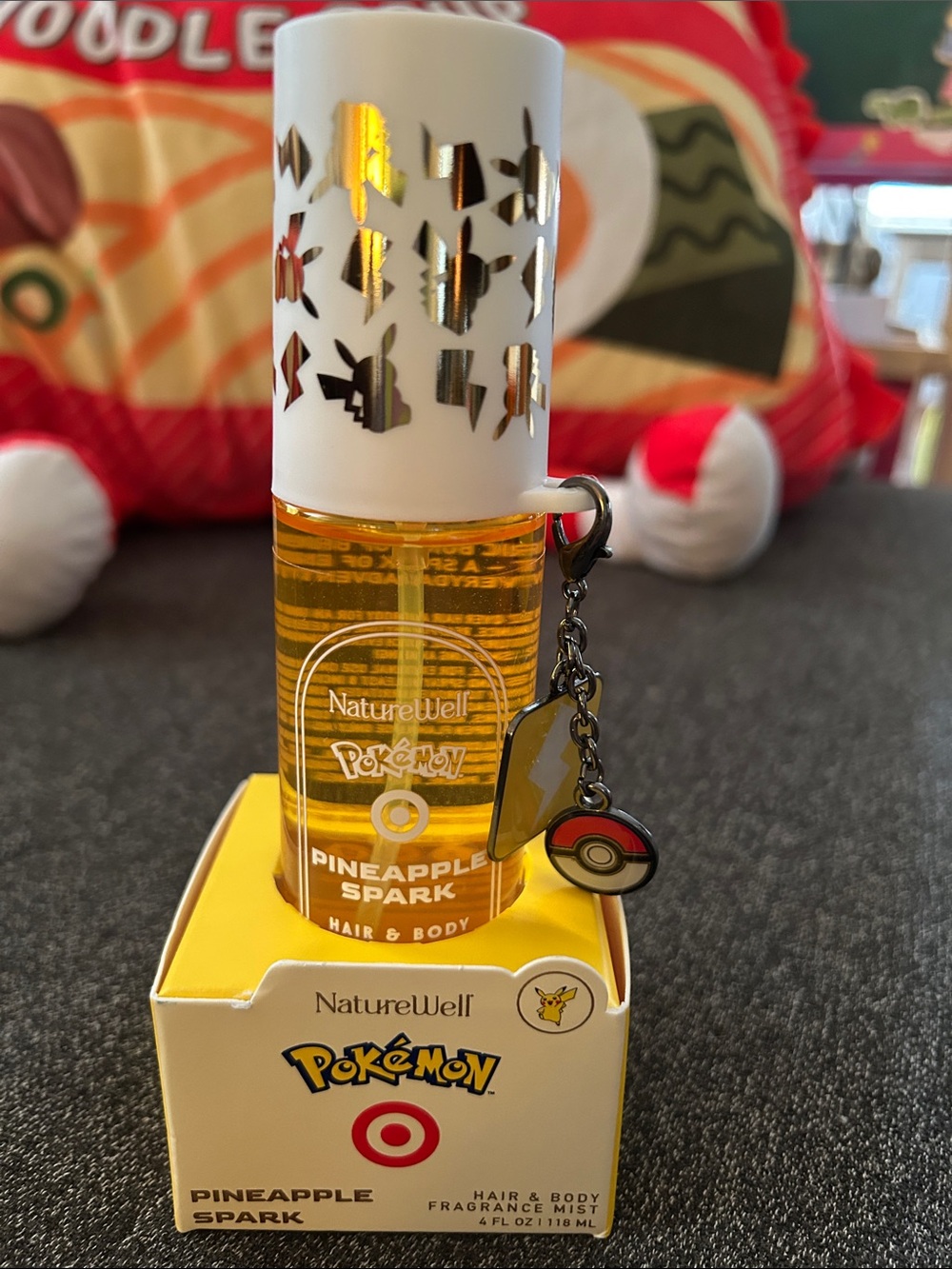Pokemon Pineapple Spark Hair & Body Mist — Yellow and White with Gold Accents